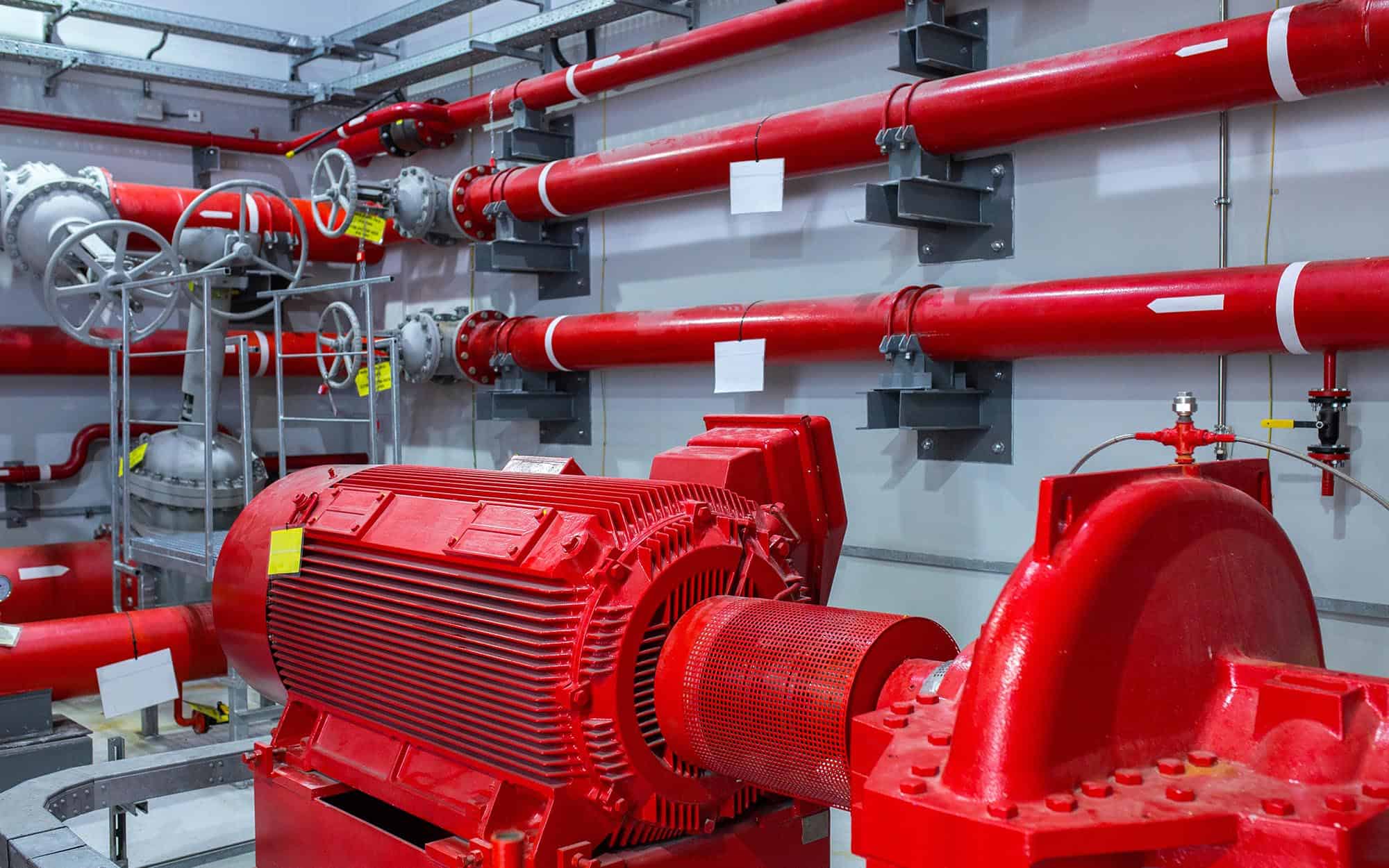Services fire pump in commercial building
